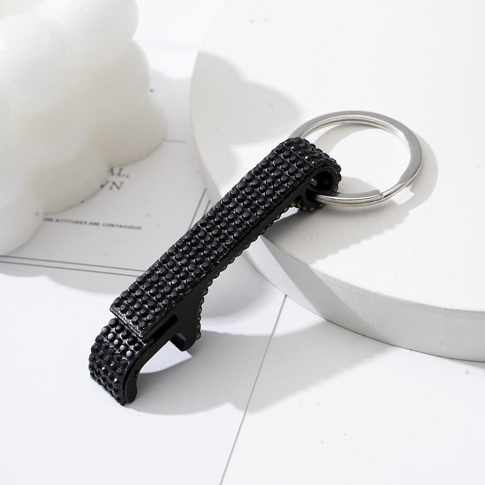 Wholesale Colorful Rhinestone Aluminum Alloy Beer Bottle Opener Keychain